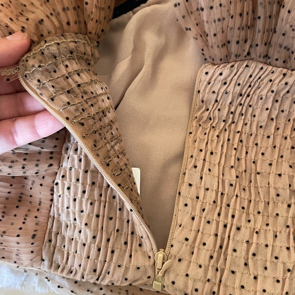 Zara Tan Ruffled Off-Shoulder Blouse - Picture 14 of 14